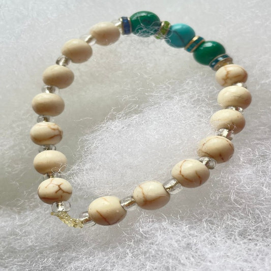 Earthy green beaded glass bracelet Jewelry
